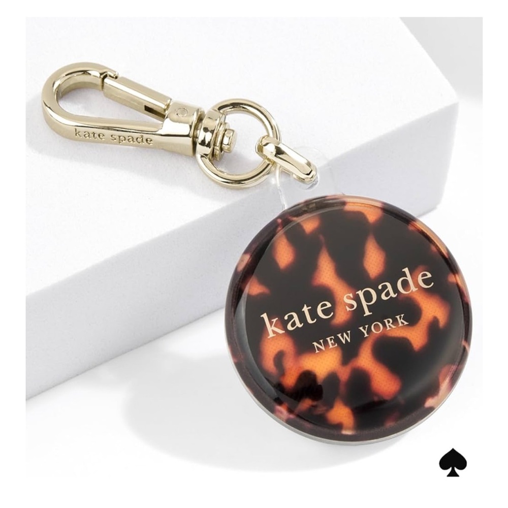 🆕 Kate Spade new york AirTag Holder w/ Gold Clip - Protective Case Tortoiseshell - Picture 7 of 7